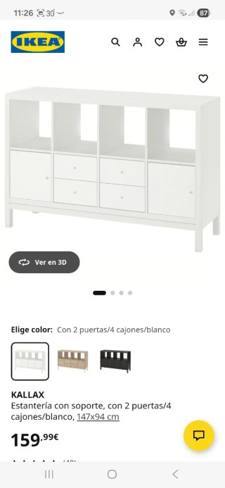 Estantería Kallax Ikea blanca