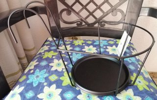 Supporto per vasi nero in metallo