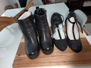 Botines y Zapatos de Tacón Negros