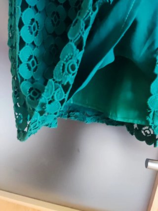Vestido Pedro del Hierro encaje guipur verde T.36
