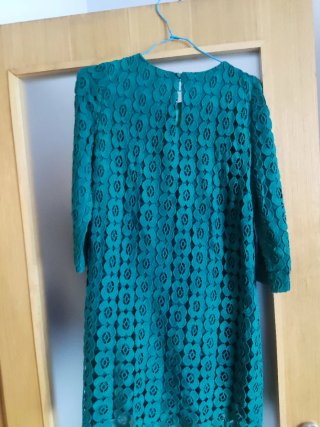 Vestido Pedro del Hierro encaje guipur verde T.36