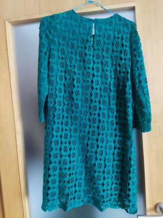 Vestido Pedro del Hierro encaje guipur verde T.36