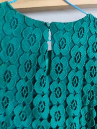 Vestido Pedro del Hierro encaje guipur verde T.36