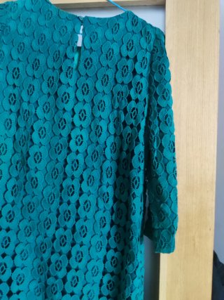 Vestido Pedro del Hierro encaje guipur verde T.36