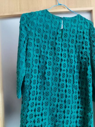 Vestido Pedro del Hierro encaje guipur verde T.36