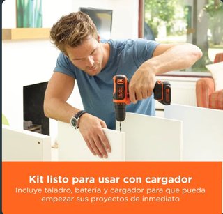 Taladro atornillador a batería Black+Decker 10.8V