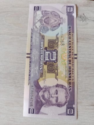 Billete 2 Lempiras Honduras 2014 sin circulación