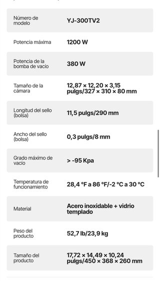 Envasadora al vacío VEVOR 1200W 380W