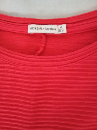 Vestido Bershka Rojo Canalé Talla M