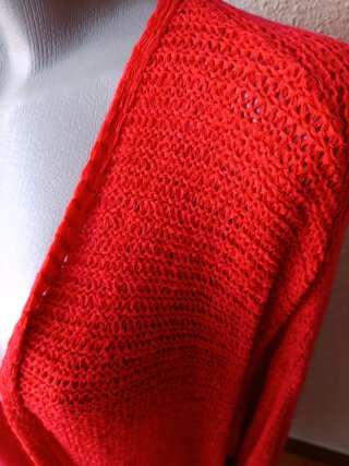 Chaqueta roja de punto