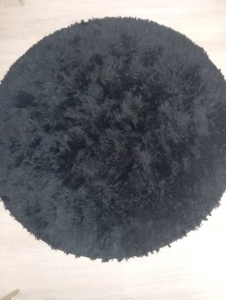 Alfombra redonda negra 120cm