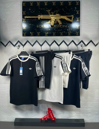 Conjunto Adidas Blanco y Negro Hombre