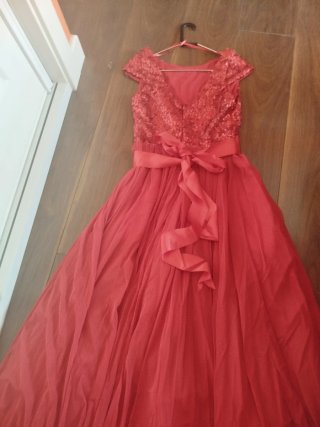 Vestido de fiesta lentejuelas rojo T.38