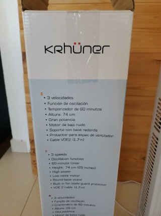 Ventilador Columna Krhuner 45W 74cm