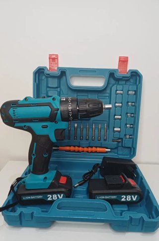 Taladro atornillador 28V con accesorios nuevo