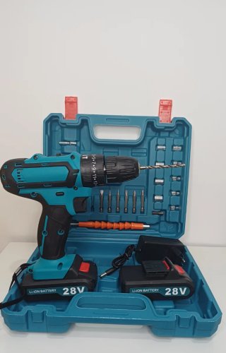 Taladro atornillador 28V con accesorios nuevo