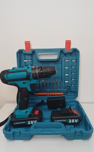 Taladro atornillador 28V con accesorios nuevo