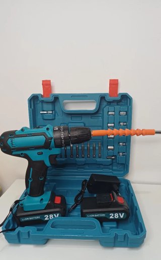 Taladro atornillador 28V con accesorios nuevo