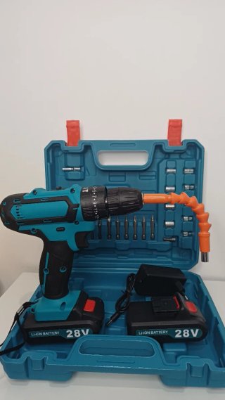 Taladro atornillador 28V con accesorios nuevo
