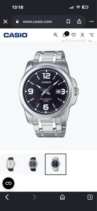 Reloj Casio MTP-1314PD Negro/Plata