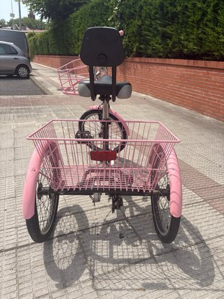 Triciclo rosa paseo y carga