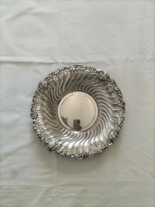 Vajilla antigua plata alpaca fuente servir bandeja
