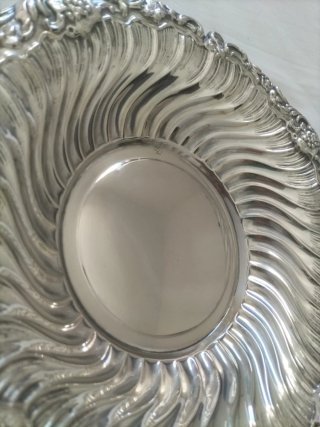 Vajilla antigua plata alpaca fuente servir bandeja