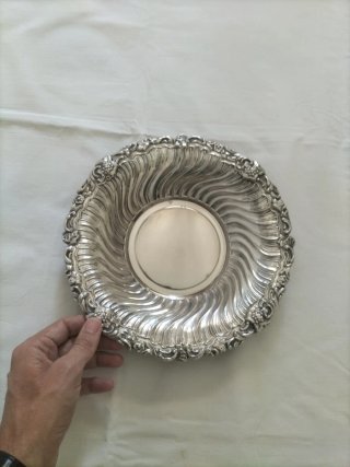 Vajilla antigua plata alpaca fuente servir bandeja