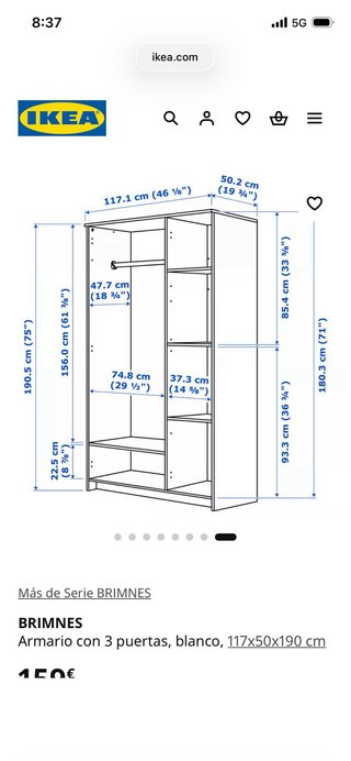 Armario Blanco Ikea Brimnes