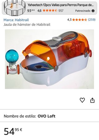 Jaula para hámster color naranja