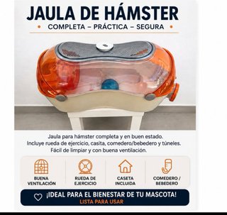 Jaula para hámster color naranja