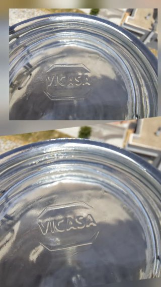 Tarro de cristal antiguo con cierre metal
