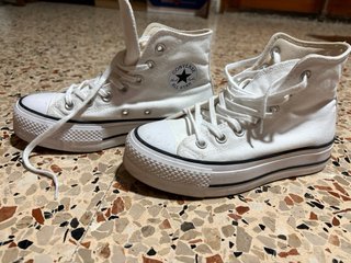 Sneakers Converse platform bianche originali