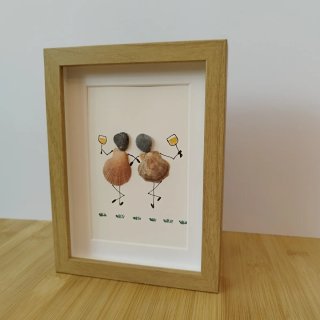Cuadro artesanal de piedras decorativas