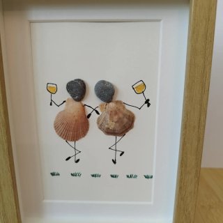 Cuadro artesanal de piedras decorativas