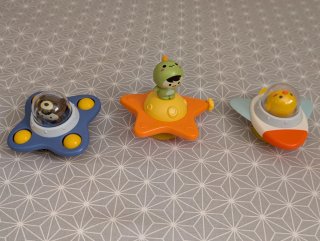 3 Juguetes Bañera Bebe Spinner Ventosa