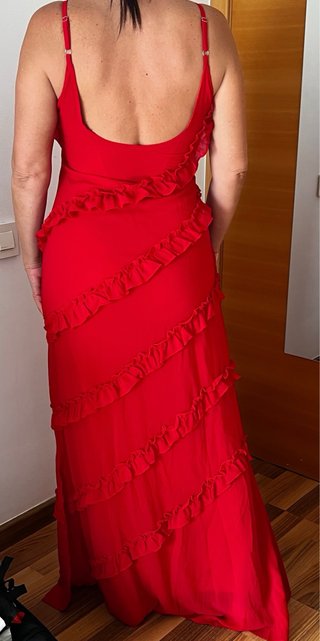 Vestido rojo con volantes
