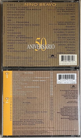 Lote Nino Bravo 50 Aniversario y Duetos 4 CDs
