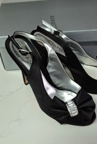 Sandalias de fiesta negras con pedrería T37
