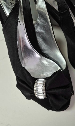 Sandalias de fiesta negras con pedrería T37