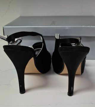Sandalias de fiesta negras con pedrería T37