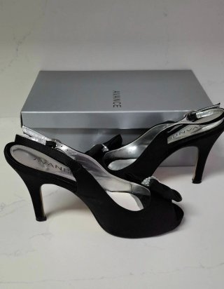 Sandalias de fiesta negras con pedrería T37