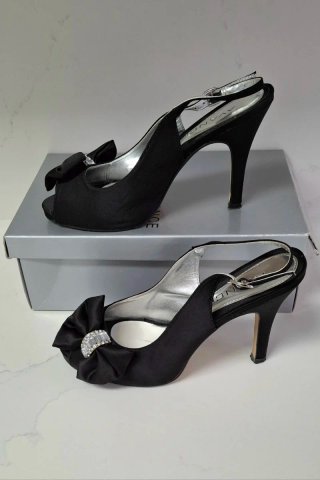 Sandalias de fiesta negras con pedrería T37