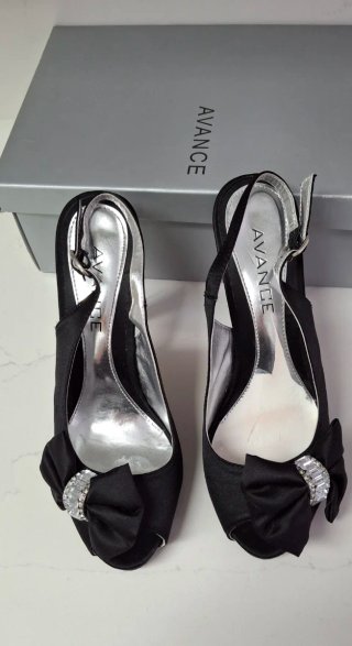 Sandalias de fiesta negras con pedrería T37