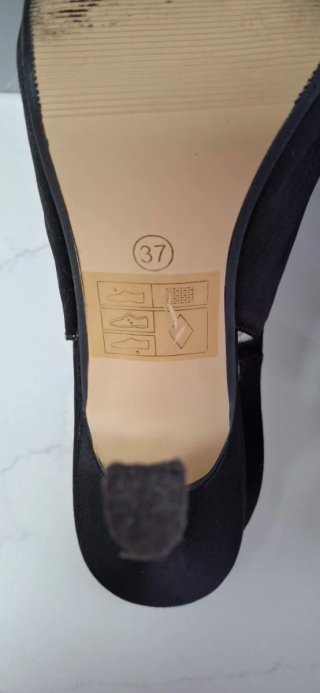Sandalias de fiesta negras con pedrería T37