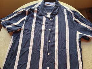 Camisa Bershka manga corta rayas