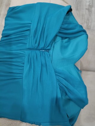 Vestido largo graduación color teal