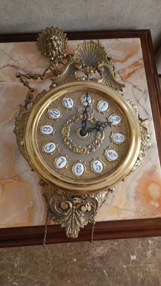 Reloj de Bronce Dorado Antiguo