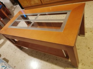 Mesa de centro madera y cristal