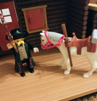 Playmobil Oeste Enterrador con Caballo custom